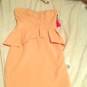 Nude strapless dress